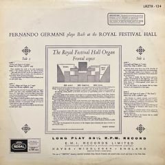 Fernando Germani Plays Bach At The LP Plak