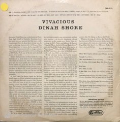 Vivacious Dinah Shore LP Klasik Plak