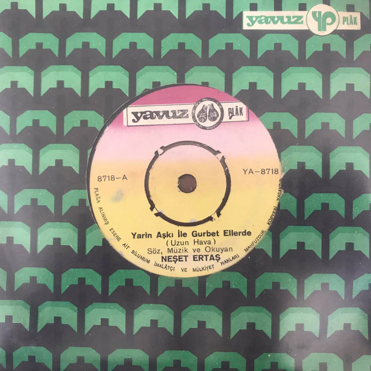 Neşet Ertaş Yarin Aşkı İle Gurbet Ellerde 45lik Plak