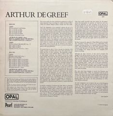 Arthur De Greef Liszt LP Plak