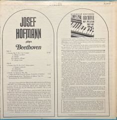 Joseff Hofmann Plays Beeethoven LP Plak