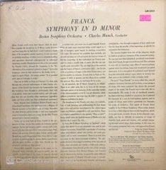 Franck Symphony In D Minor LP Klasik Plak
