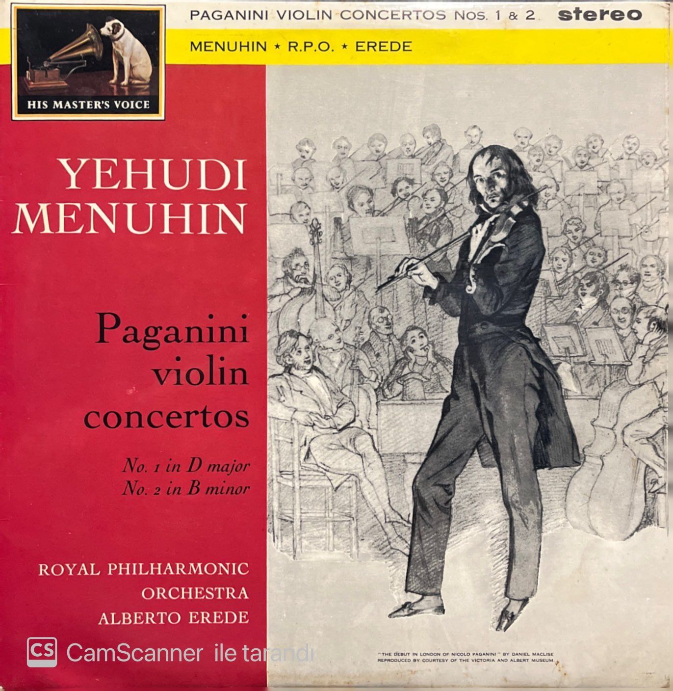 Yehudi Menuhin Paganini Violin Concertos LP Plak