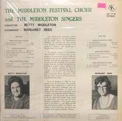 The Middleton Festival Choir And The Middleton Singers LP Klasik Plak