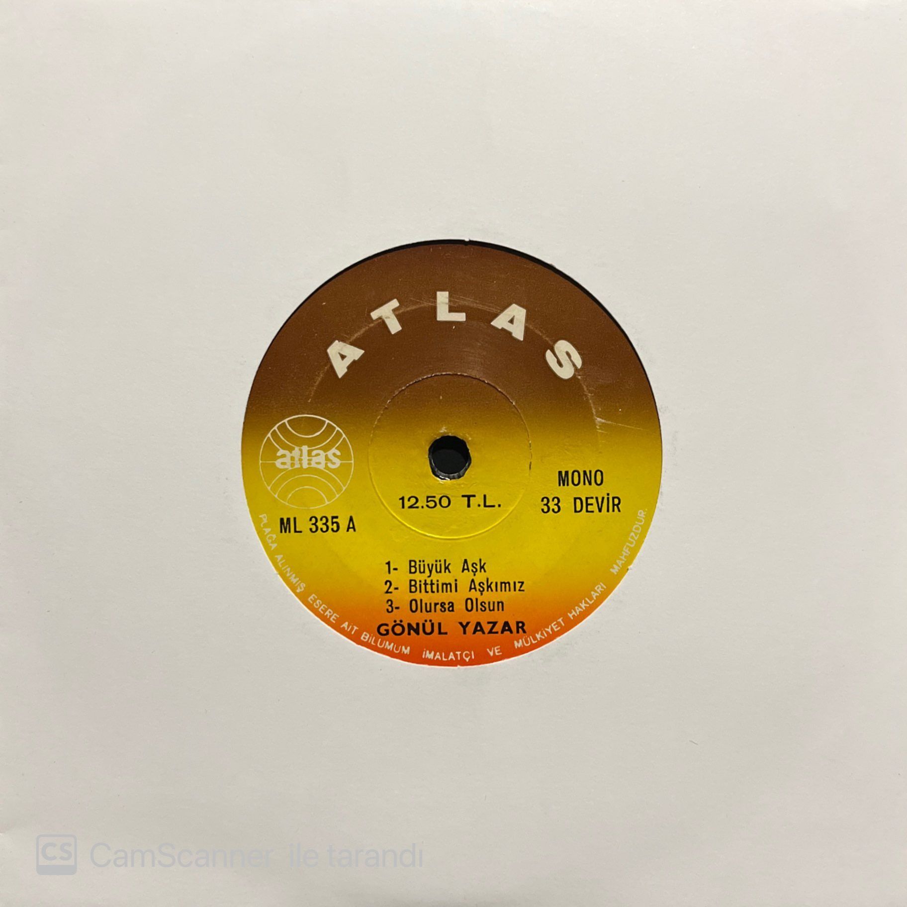 Gönül Yazar Mini Lp Büyük Aşk 45lik Plak