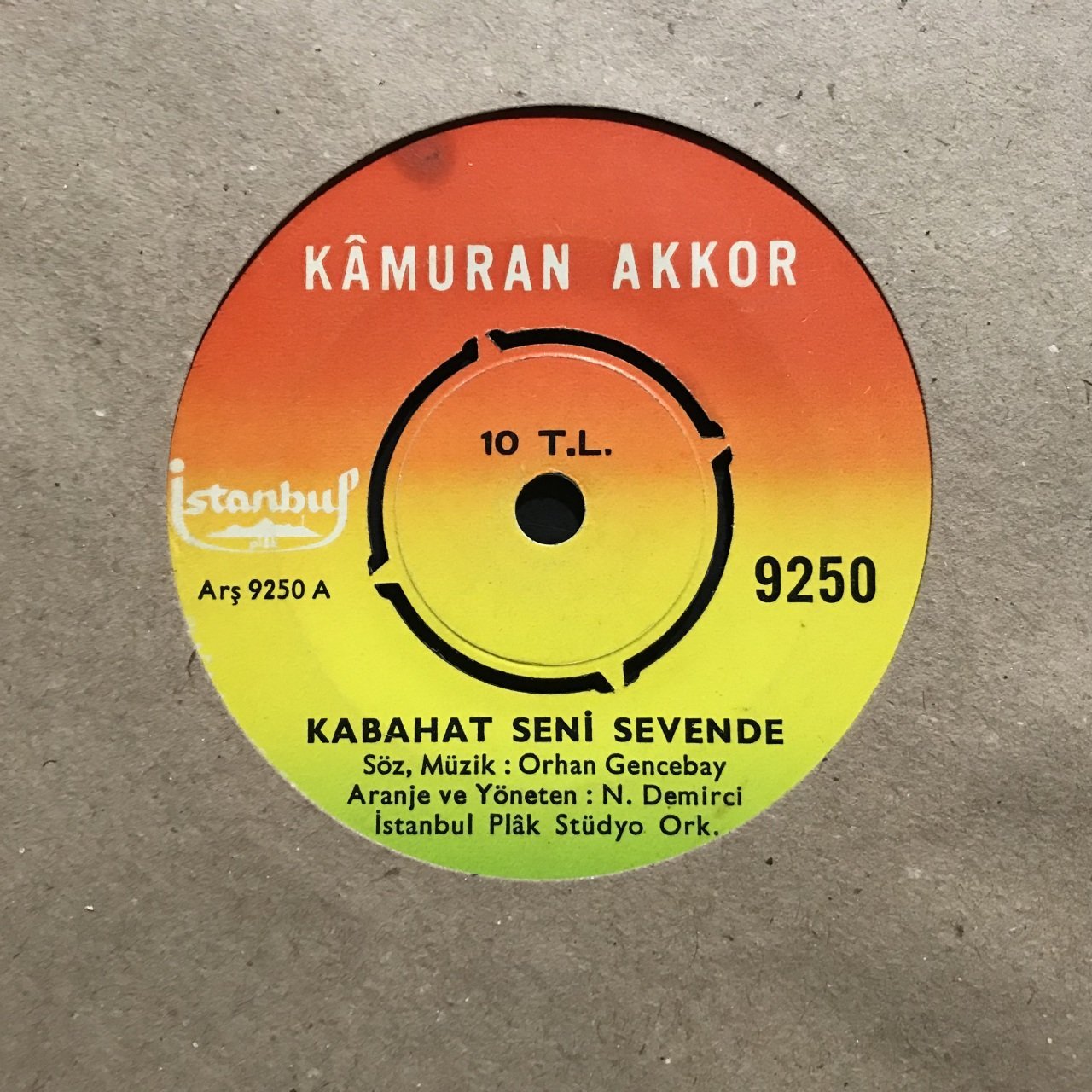 Kamuran Akkor Kabahat Seni Sevende 45lik Plak