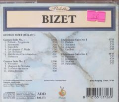 Palette Bizet Carmen Suites 1 & 2 CD