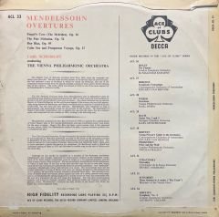 Mendelssohn Overtures LP Plak
