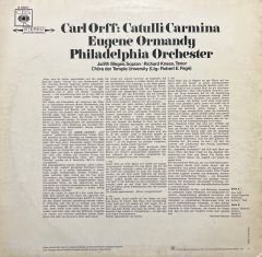 Carl Orff Catulli Carmina LP Plak