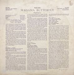Puccini Madama Butterfly LP Plak