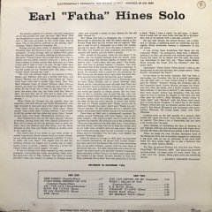 Earl Fatha Hines Solo LP Jazz Plak