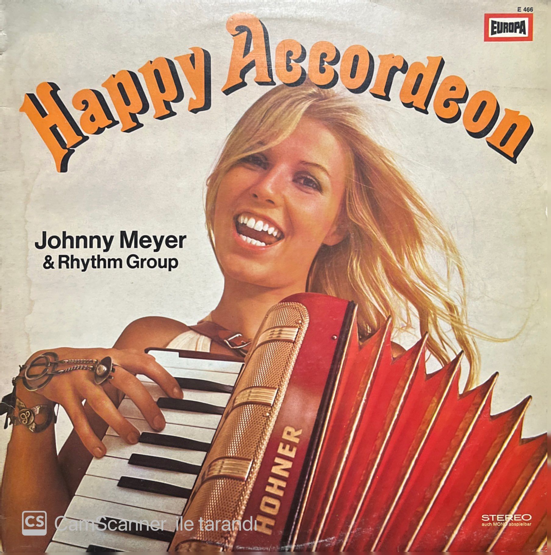 Johnny Meyer & Rhythm Group Happy Accordeon LP Plak