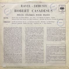 Robert Casadesus Ravel Debussy LP Plak