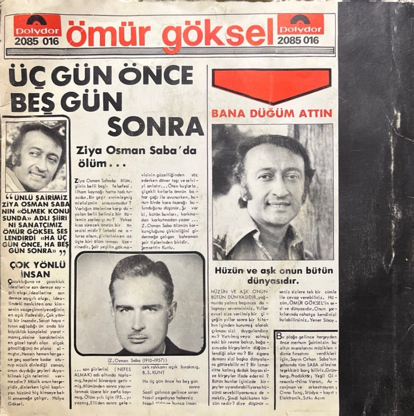 Ömür Göksel Ha Üç Gün Önce, Ha Beş Gün Sonra 45lik Plak