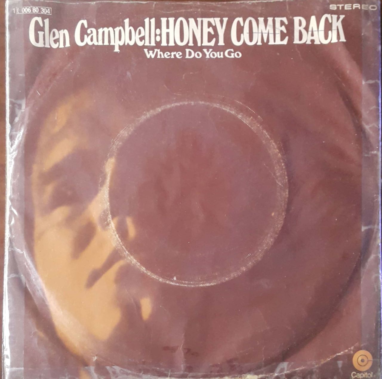Glen Campbell Honey Come Back 45lik Plak