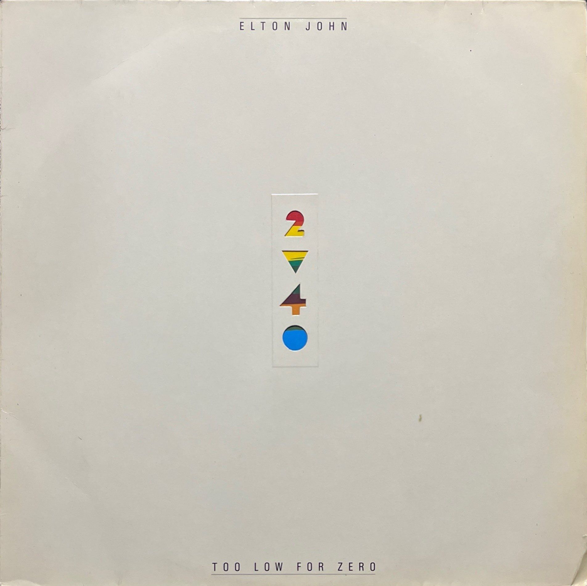 Elton John Too Low For Zero LP Plak