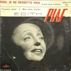 Edith Piaf Non Je Ne Regrette Rien 4 Şarkı 45lik Plak