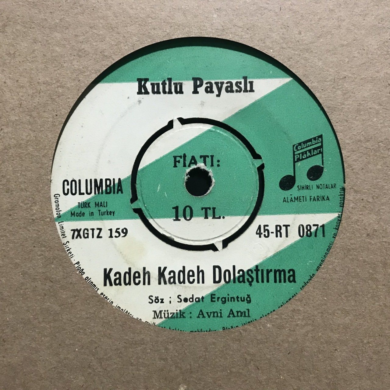 Kutlu Payaslı Kadeh Kadeh Dolaştırma 45lik Plak