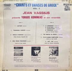 Jean Vassilis Chants Et Danses De Greece Vol.2 LP Plak