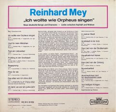 Reinhard Mey Ich Wollte Ure Orpheus Singen LP Plak