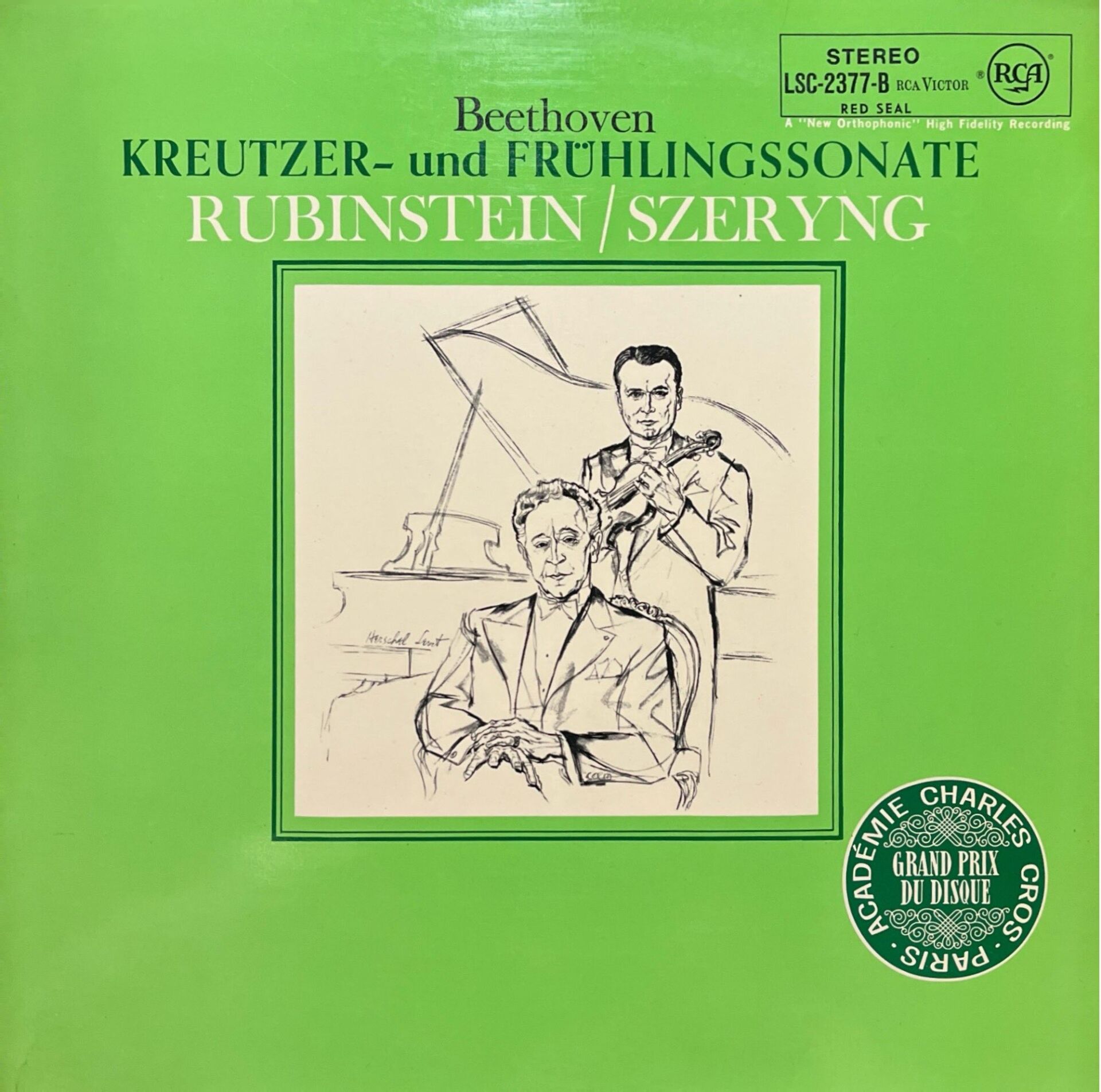 Beethoven Rubinstein / Szeryng LP Plak