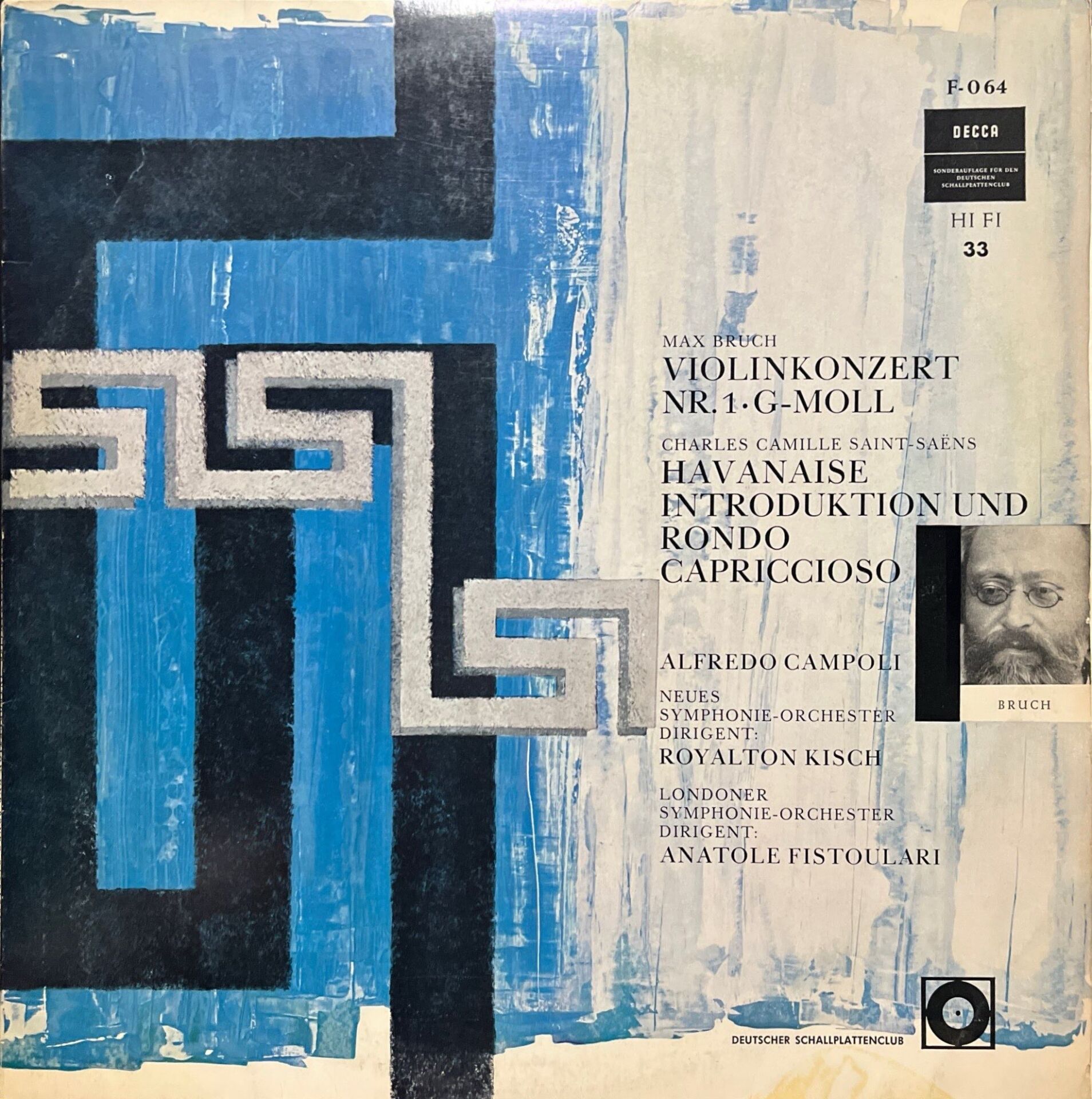 Max Bruch - Charles Camille Saint-Saens LP Plak