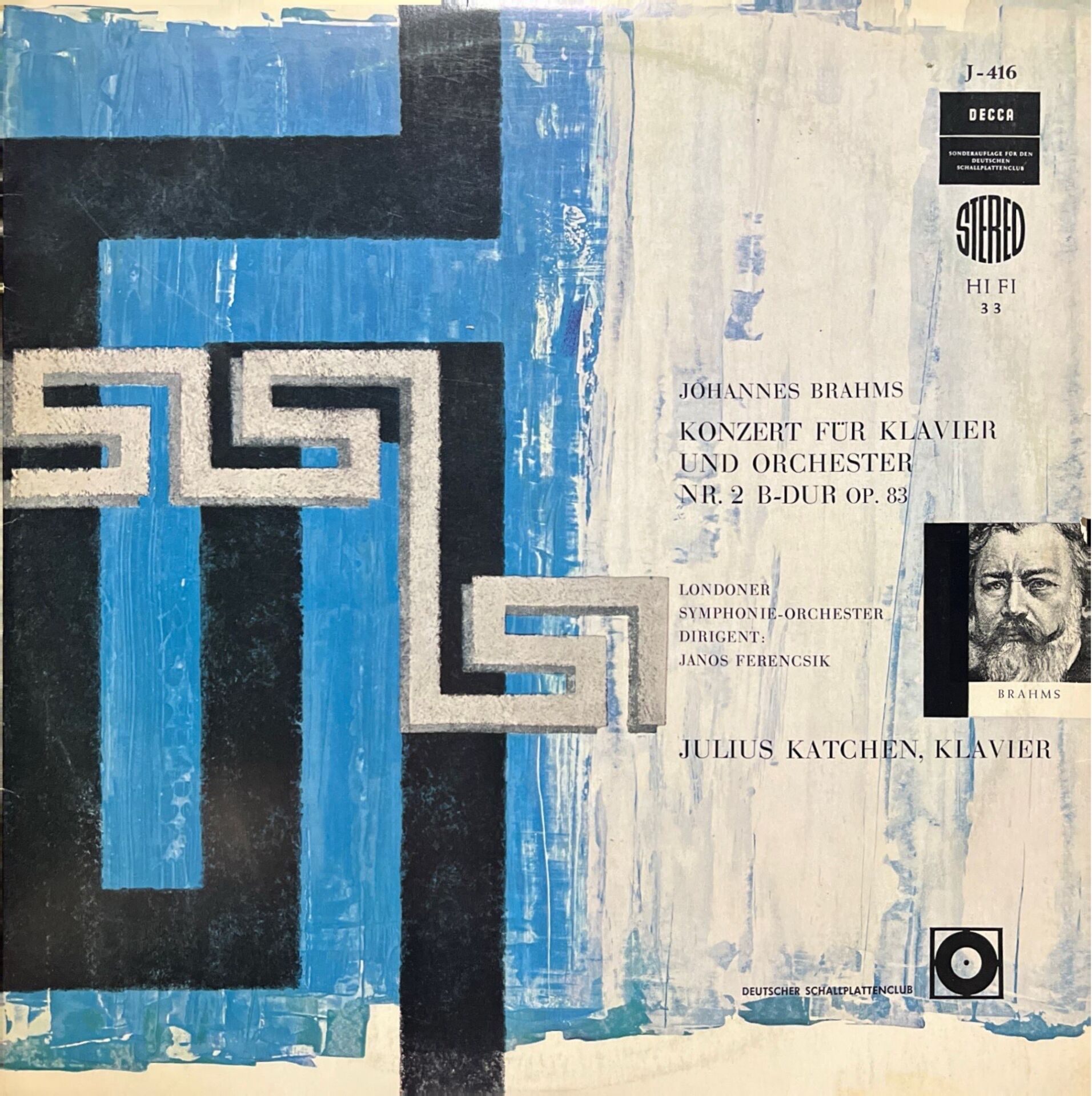 Johannes Brahms Konzert Für Klavier LP Plak