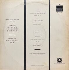 Peter Tschaikovwsky David Oistrakh LP Plak