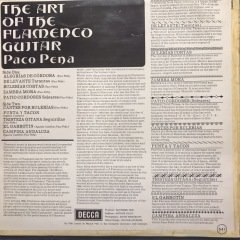 Paco Pena The Art Of The Flamenco Guitar LP Plak