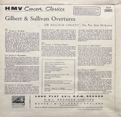 Gilbert & Sullivan Overtures LP Klasik Plak