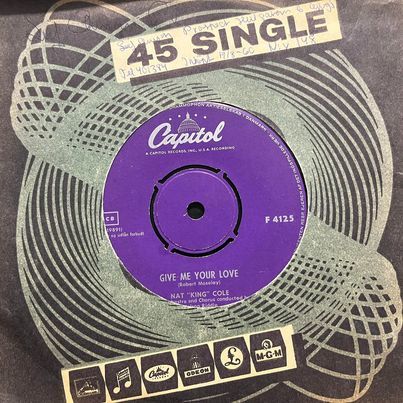 Nat King Cole Give Me Your Love 45lik Plak