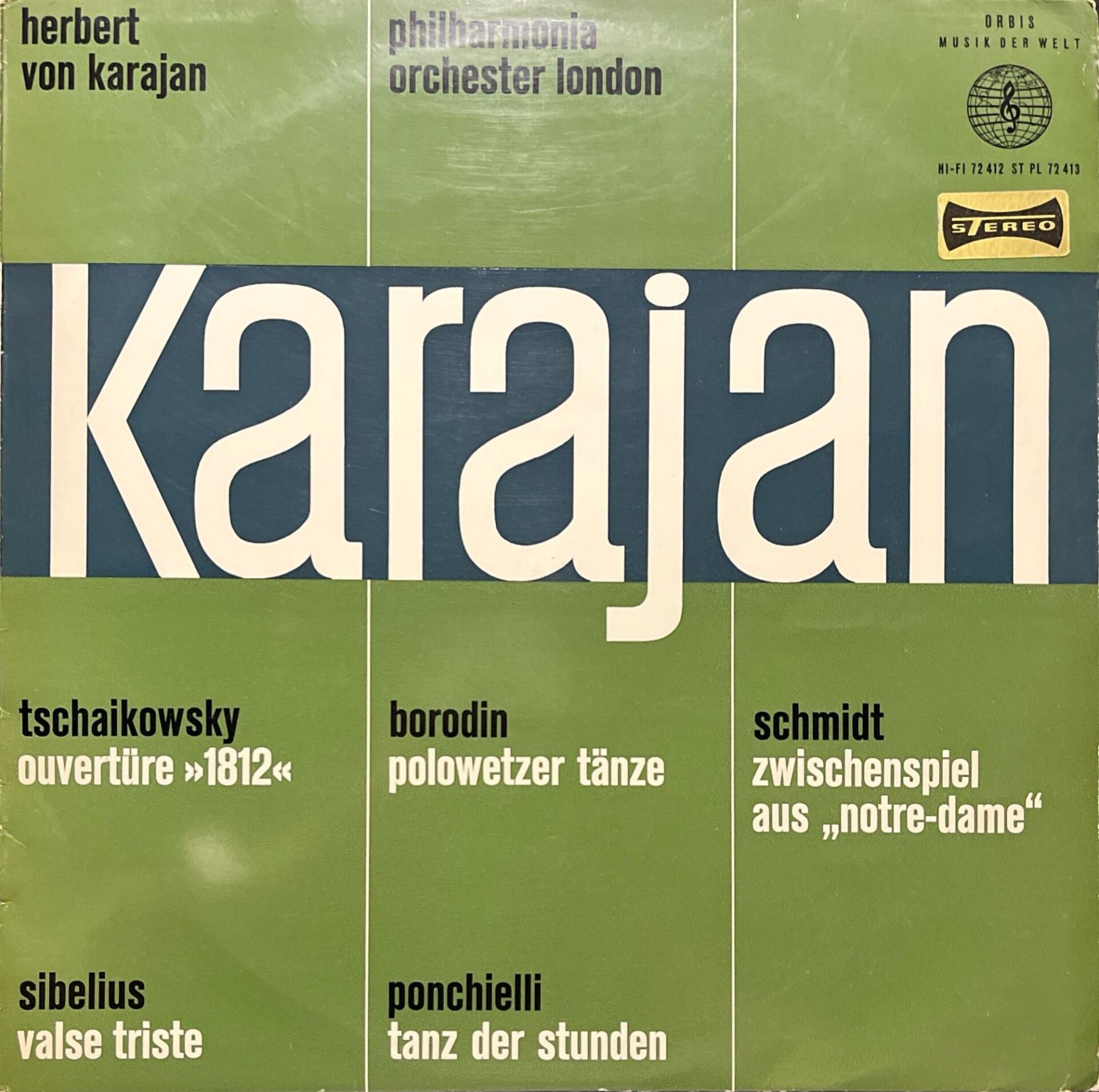 Karajan Philharmonia Orchester London LP Plak
