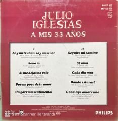 Julio Iglesias A Mis 33 Anos LP Plak