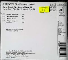 Brahms Symphonie nr 4 in E Minor CD