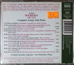 Webern Complete Songs With Piano CD