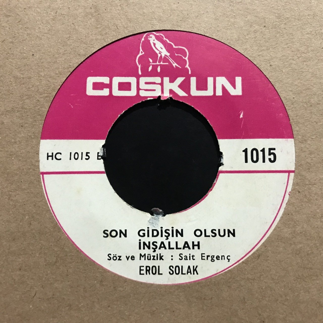 Erol Solak Son Gidişin Olsun İnşallah 45lik Plak