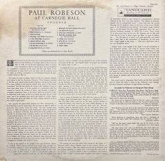 Paul Robeson At Carnegie Hall LP Plak