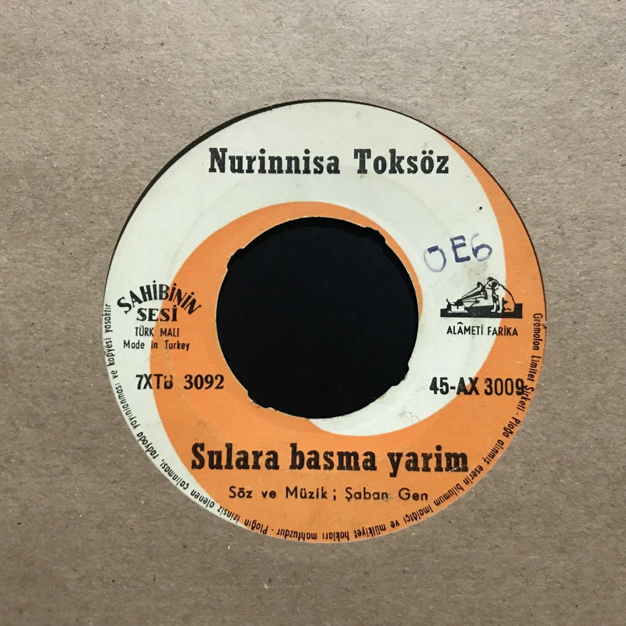 Nurinisa Toksöz Sulara Basma Yarim 45lik Plak