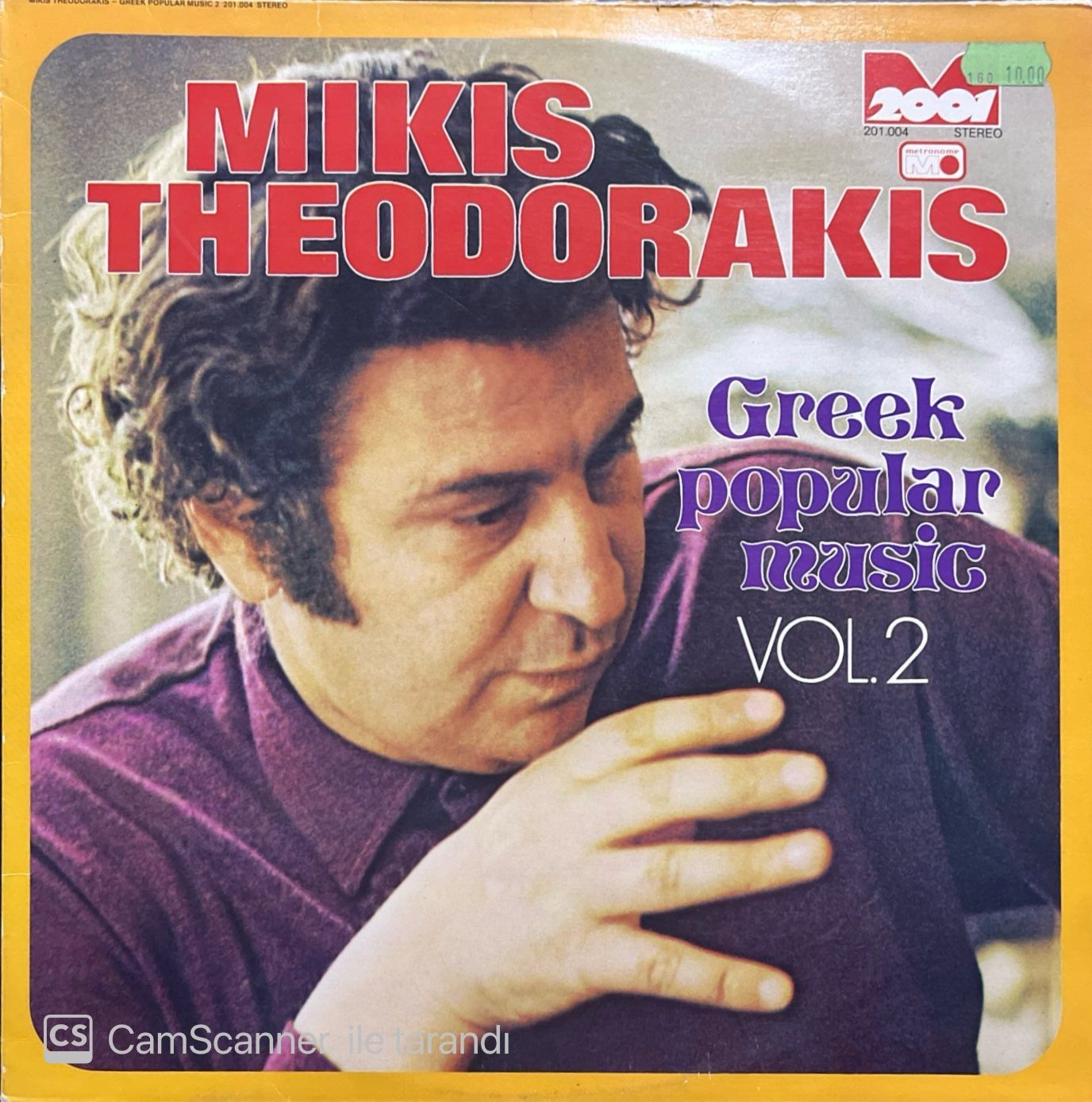 Mikis Theodorakis Greek Popular Music Vol.2 LP Plak