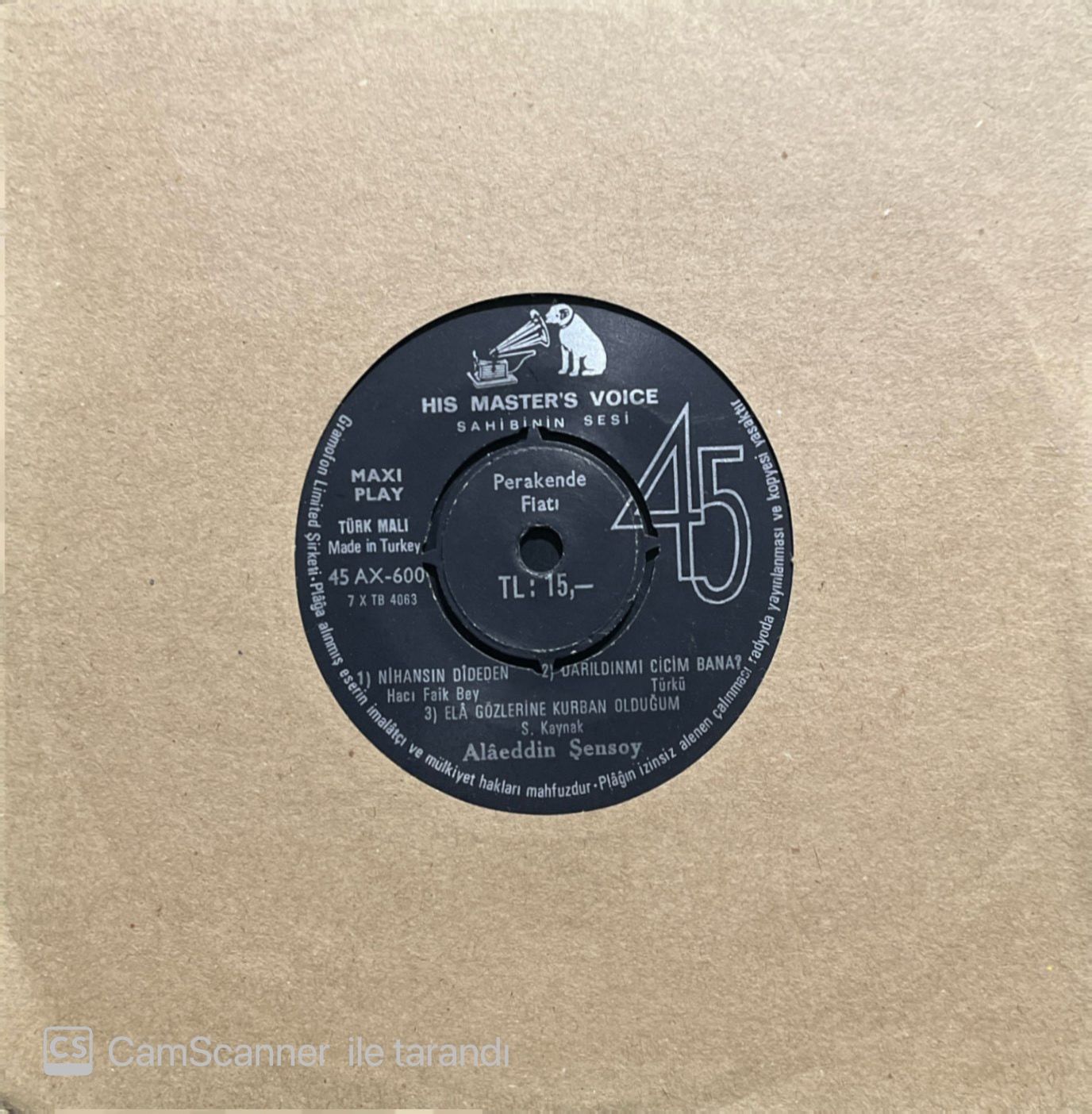 Alaattin Şensoy Nihansın Dideden Mini LP 45lik Plak