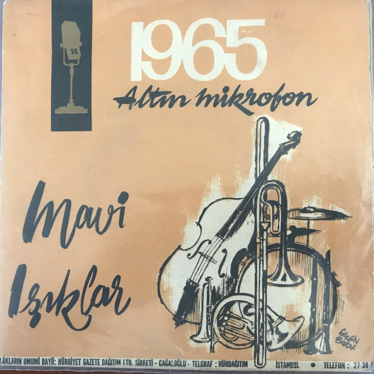 1965 Altın Mikrofon Mavi Işıklar Kanamam 45lik Plak