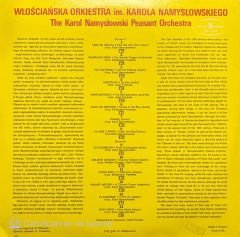 Wloscianska Orkiestra Im. Karola Namyslowskiego Tęgo Mi Grajcie LP Plak