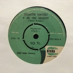 Şecaattin Tanyerli O Bir Yaz Gecesiydi 45lik Plak