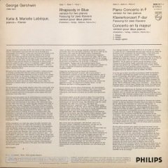 Gershwin Rhapsody In Blue Piano Concerto In F LP Klasik Plak