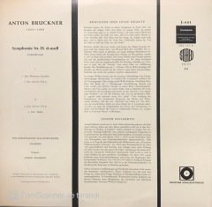 Anton Bruckner 9. Symphonie Joseph Keilberth LP Klasik Plak