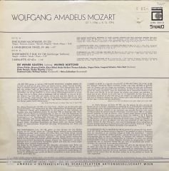 Wolfgang Amadeus Mozart Eine Kleine Nachtmusik LP Plak