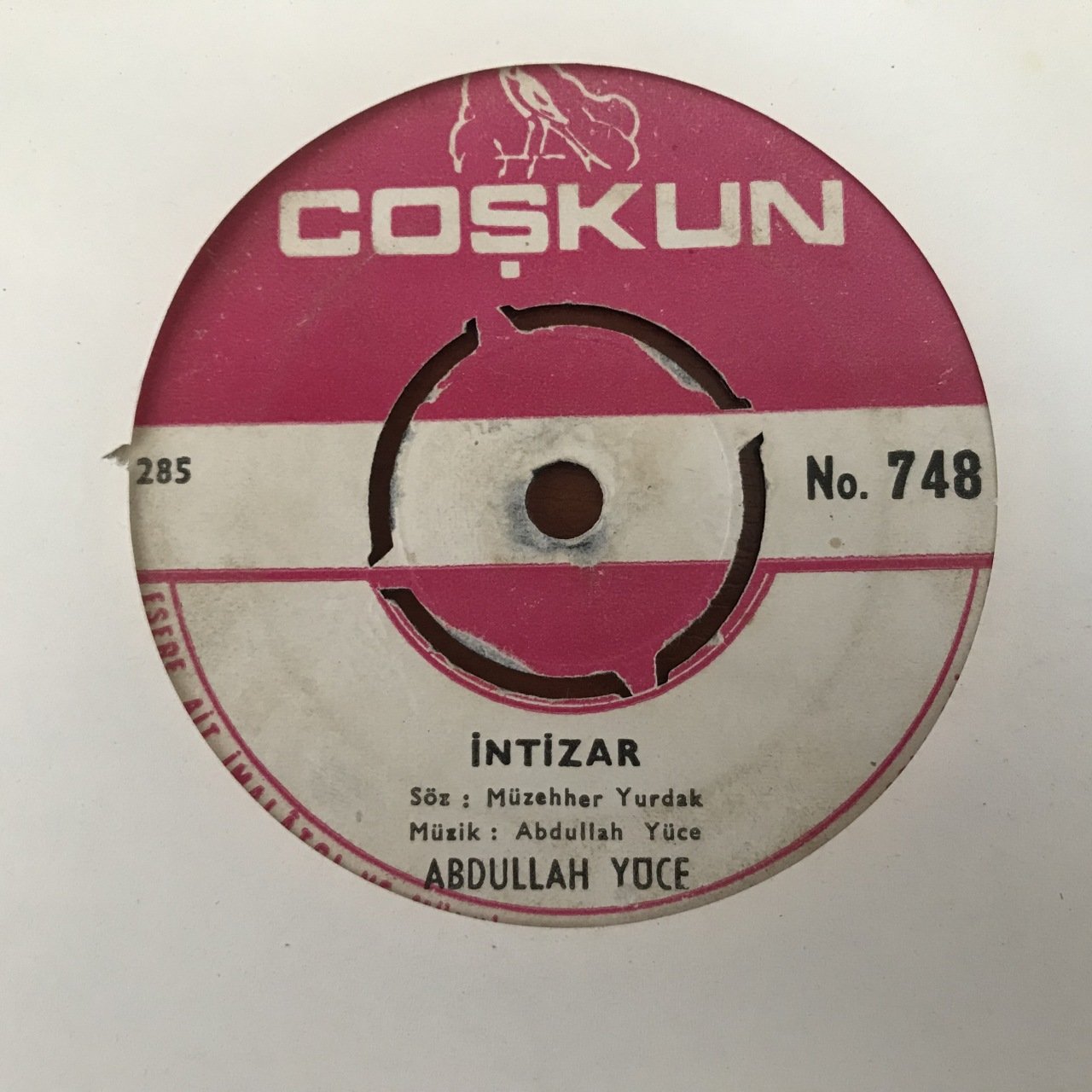 Abdullah Yüce İntizar 45lik Plak