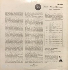 Artur Rubinstein Chopin Waltzes Complete LP Klasik Plak