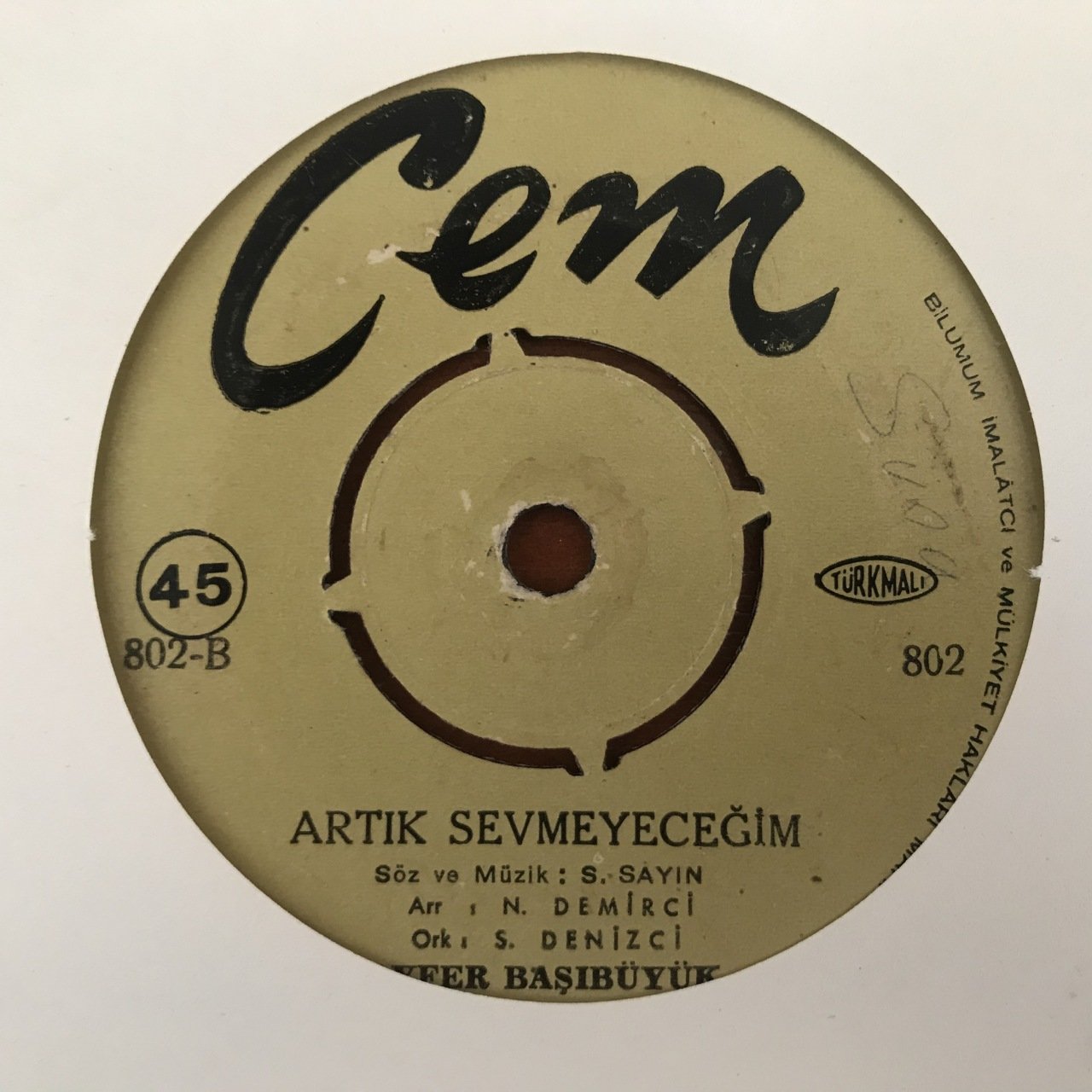 Ayfer Başıbüyük Artık Sevmeyeceğim 45lik plak