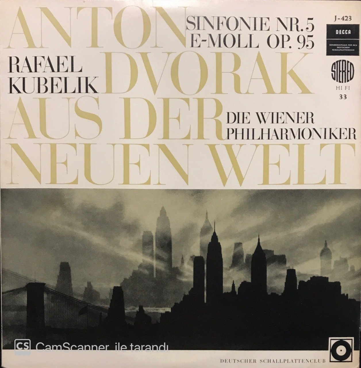 Anton Dvorak Aus Der Neuen Welt LP Klasik Plak